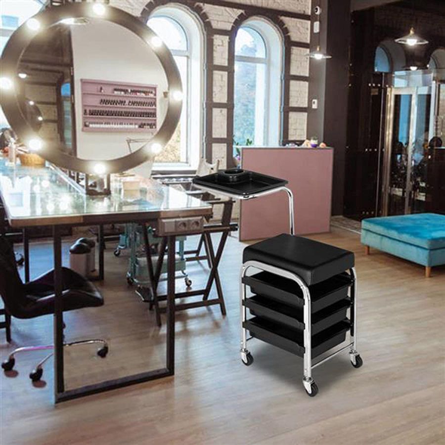 Nail Pedicure Beauty Salon Trolley Chair Stool